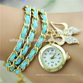 Chaîne en or 3 couches bracelet en cuir amour papillon tout type de montre-bracelet